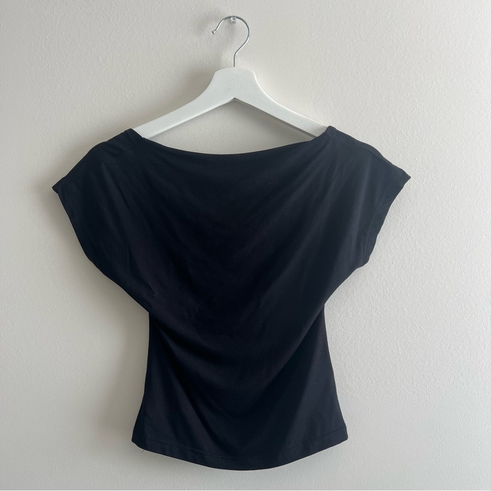 Black Open Back Women's Top